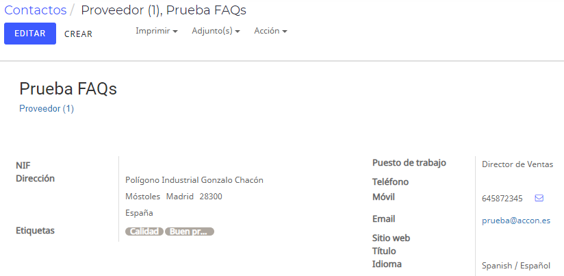 Captura de pantalla de Accon